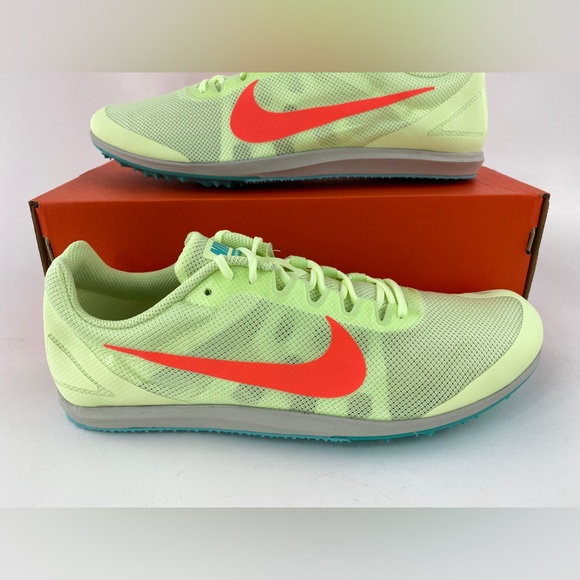 Nike Zoom Rival D 10 Volt Green Men's Track Spikes Shoes With Bag & Tool - Picture 4 of 12